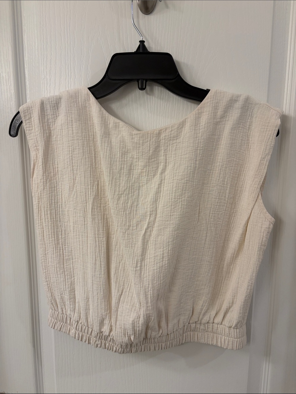 Target Cream Textured Sleeveless Crop Top